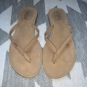 RAINBOW flip flop - Tan Suede